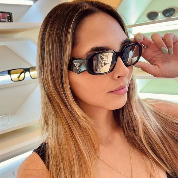 NEW Prada PR17WS 1AB2B0 Black Gray Mirrored Silver Square Unisex Sunglasses - Picture 15 of 15